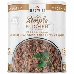 Best Pirce 🥰 ReadyWise Simple Kitchen FD Cooked Seasoned Beef Patty Crumble #10 Can, 22 Srv. ⭐