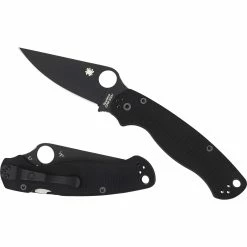 Discount 🔥 Spyderco C81GPBK2 Para Military 2 Black Blade Folding Knife 🥰