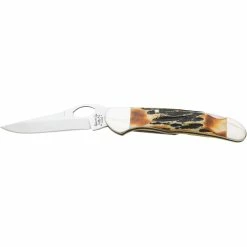 Promo 😀 Bear & Son Cutlery Genuine India Stag Bone Locking Cowhand Knife ✔️