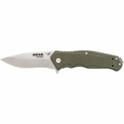 Discount ❤️ Bear & Son Cutlery Bear Edge 102 OD Green G10 Sideliner With Trigger 👍