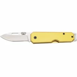 Deals 🧨 Bear & Son Cutlery 110 Yellow Clip Lightweight Aluminum Slip Joint Drop Point 😀