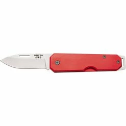 Wholesale ✔️ Bear & Son Cutlery 110 Red Clip Lightweight Aluminum Slip Joint Drop Point Knife 🥰