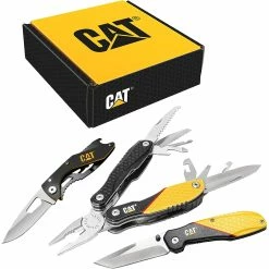 Budget ❤️ CAT 3 Piece Multi Tool And Pocket Knife Gift Set 💯