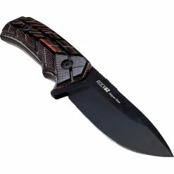 Flash Sale 🎉 Woox Rock 62 X Grip Black Blade Micarta Brown Handle Knife 🧨